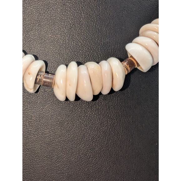 Vintage Authentic Puka Shell Bone Tribal Surfer Bead 17" Necklace - Picture 3 of 7